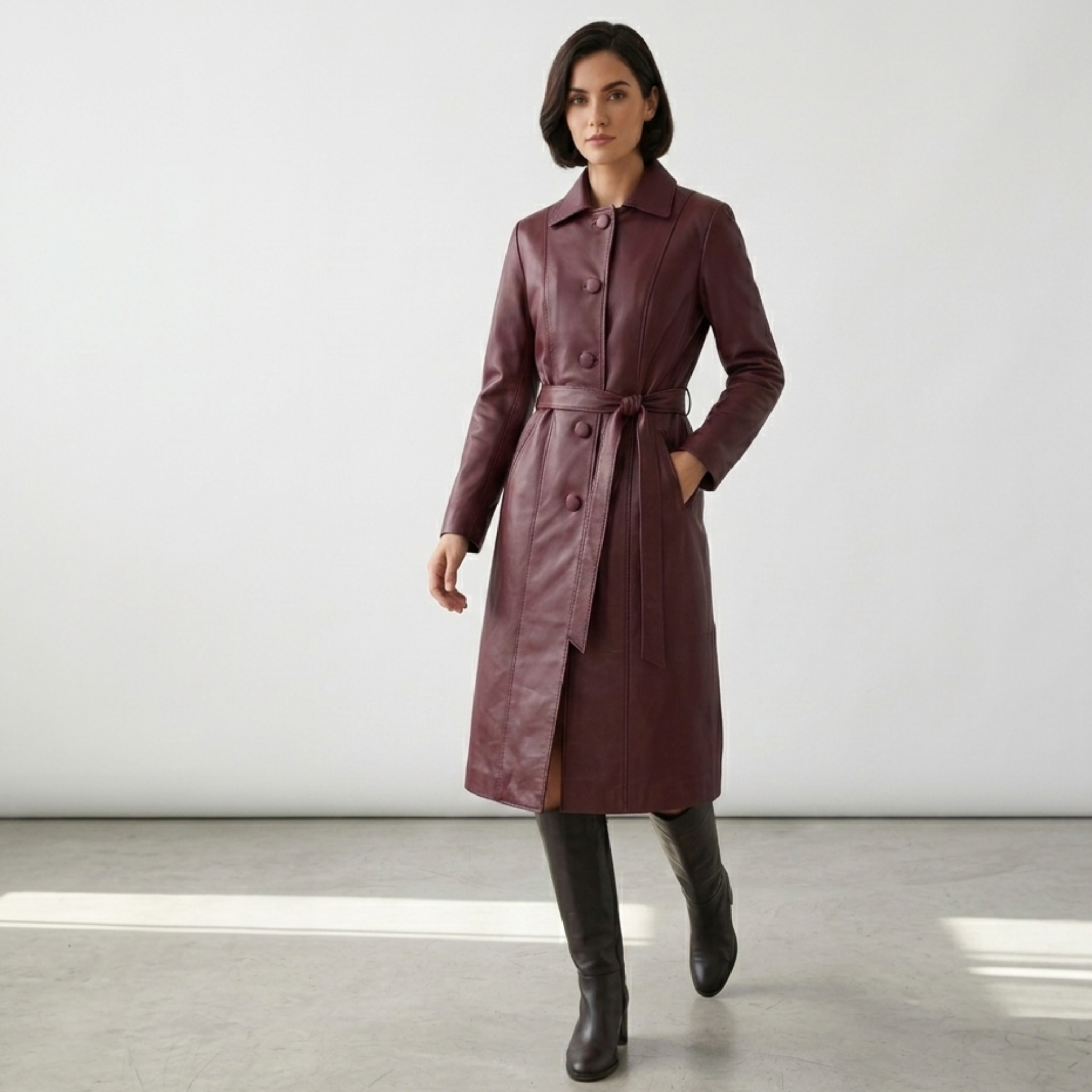 Classic long sheepskin coat - Item 1030