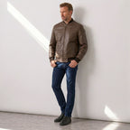 Campera Bomber de cuero vacuno - Art. 4312