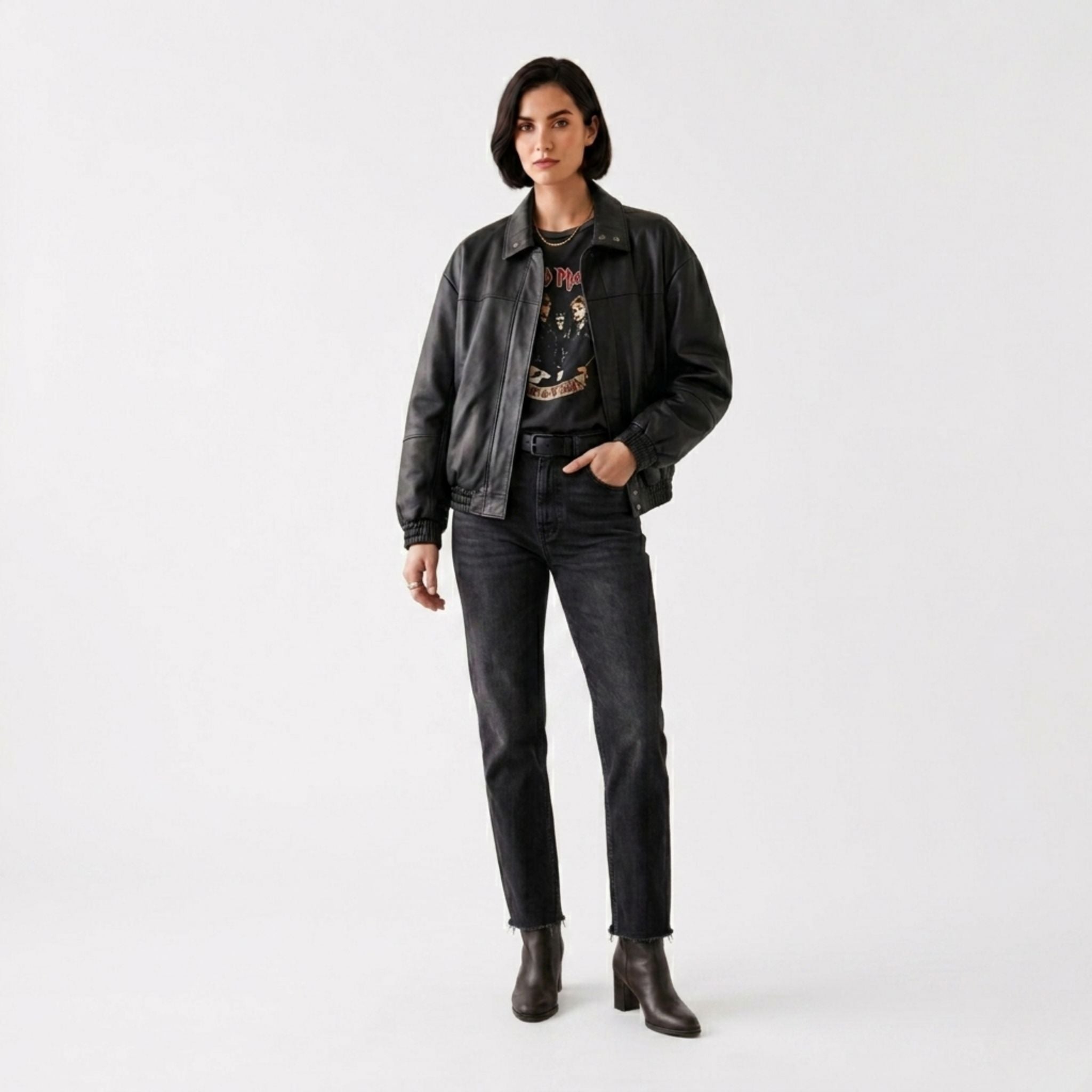 Oversized sheepskin leather jacket - Item 3412