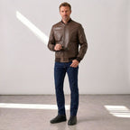 Campera Bomber de cuero vacuno - Art. 4312