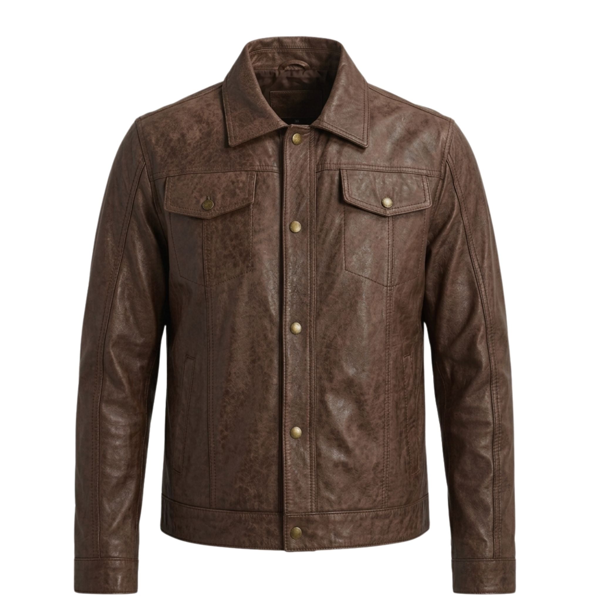 Campera estilo Jean de cuero vacuno - Art. 6082