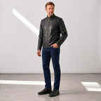 Campera motoquera de cuero vacuno - Art. 6085