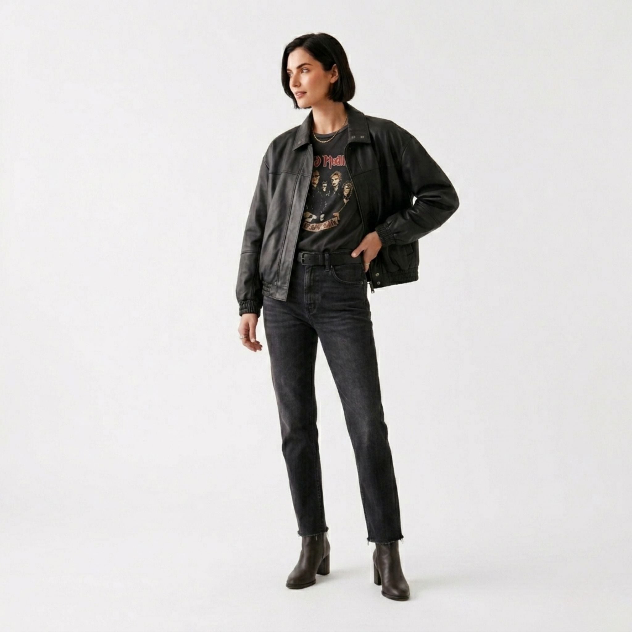 Oversized sheepskin leather jacket - Item 3412