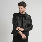 Campera estilo Jean de cuero vacuno - Art. 6082