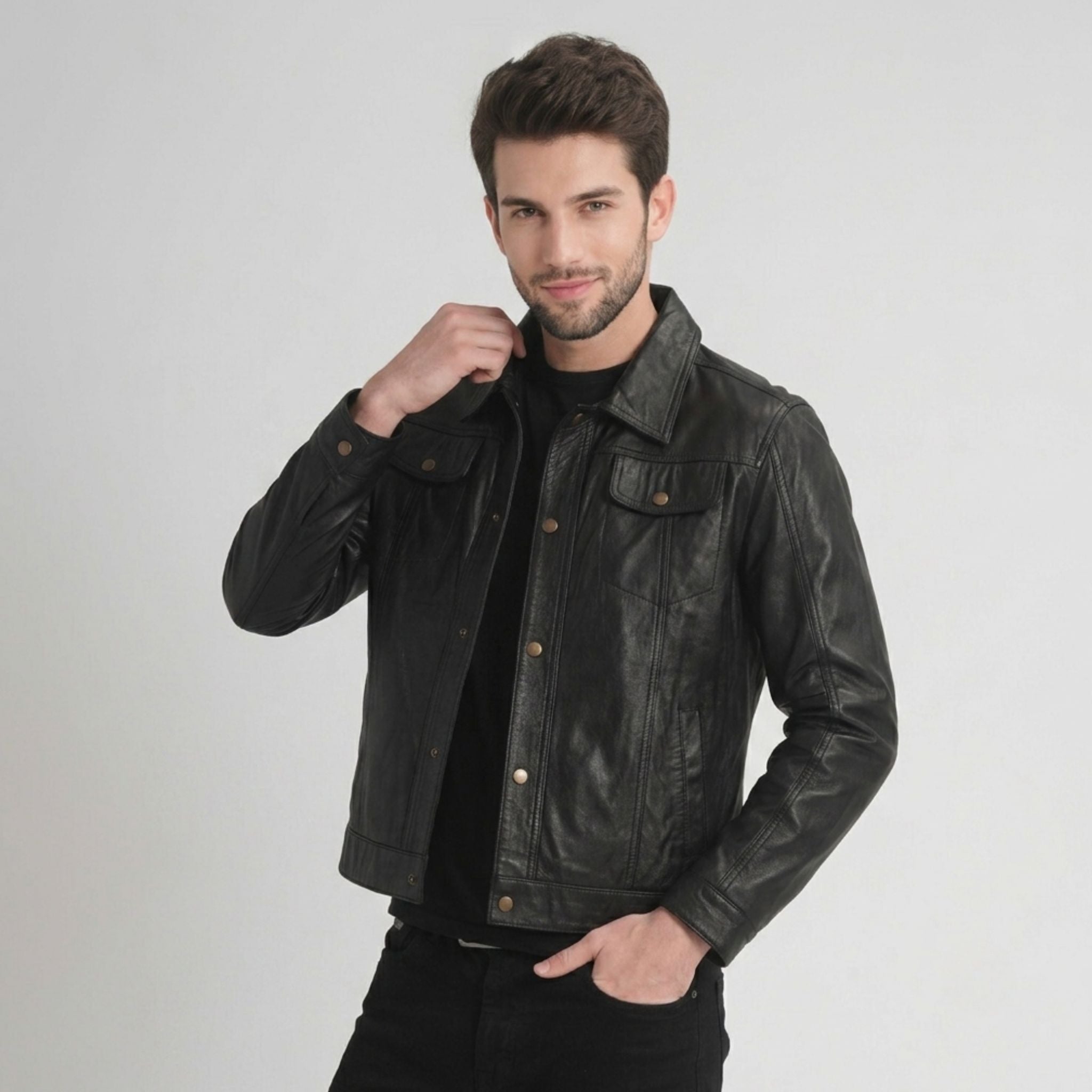 Cowhide leather jacket - Item 5060