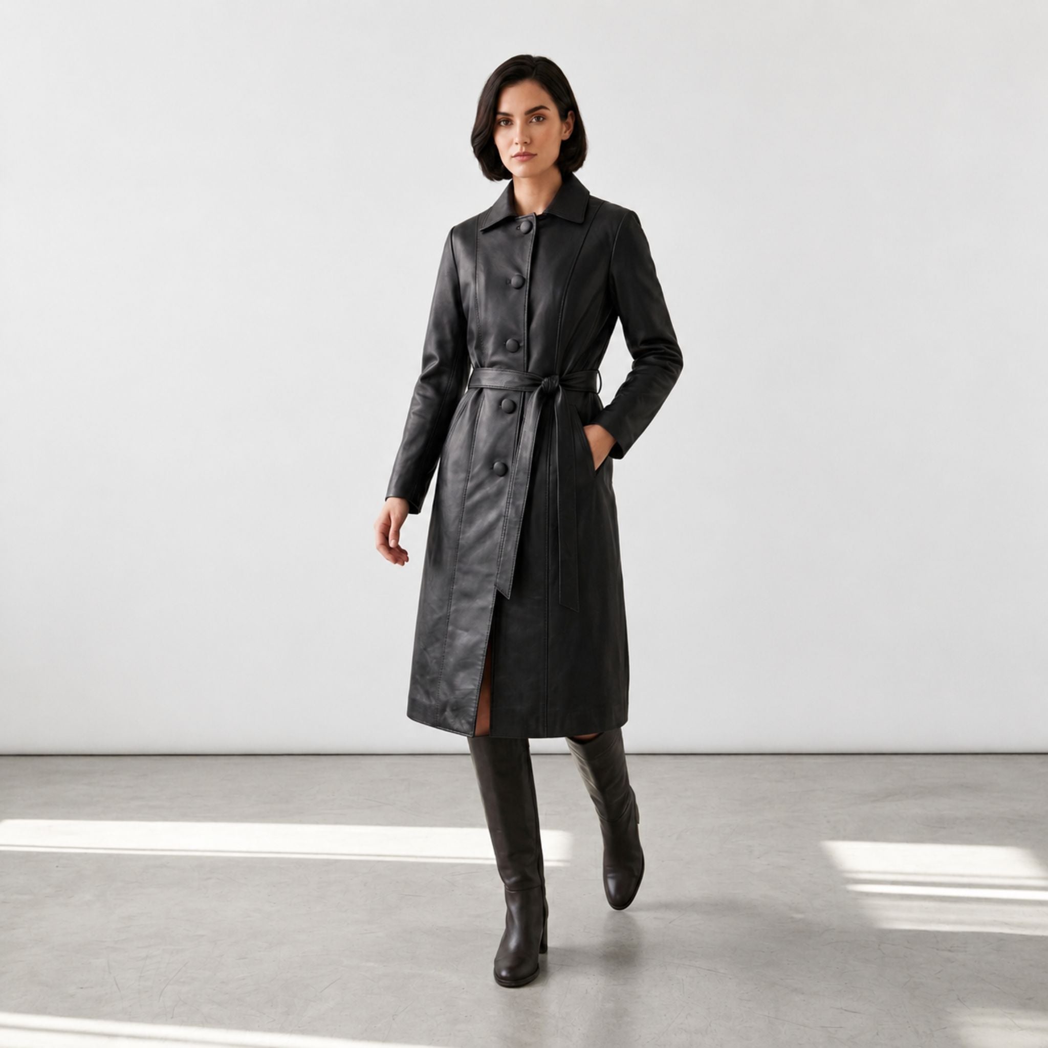 Classic long sheepskin coat - Item 1030